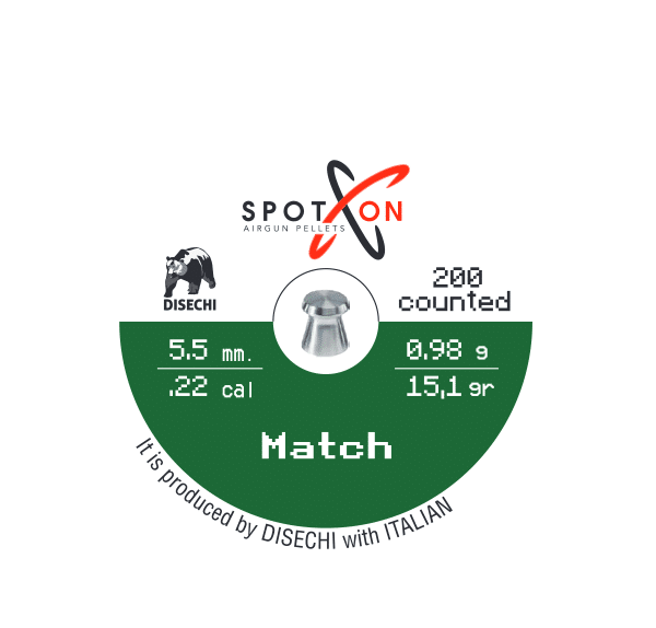 Βλήματα Αεροβόλων Match 5,5 mm - κουτί 200 τεμ / βάρος 0,98 grams - 15,1 grains