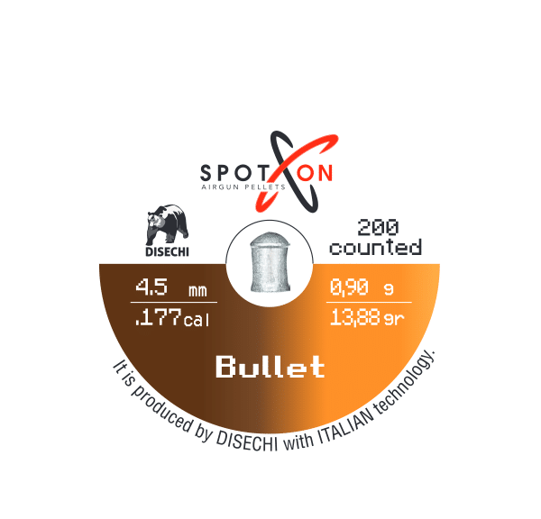 Βλήματα Αεροβόλων Spoton Bullet 4,5 mm - κουτί 400 τεμ / βάρος 0,90 grams - 13,88 grains